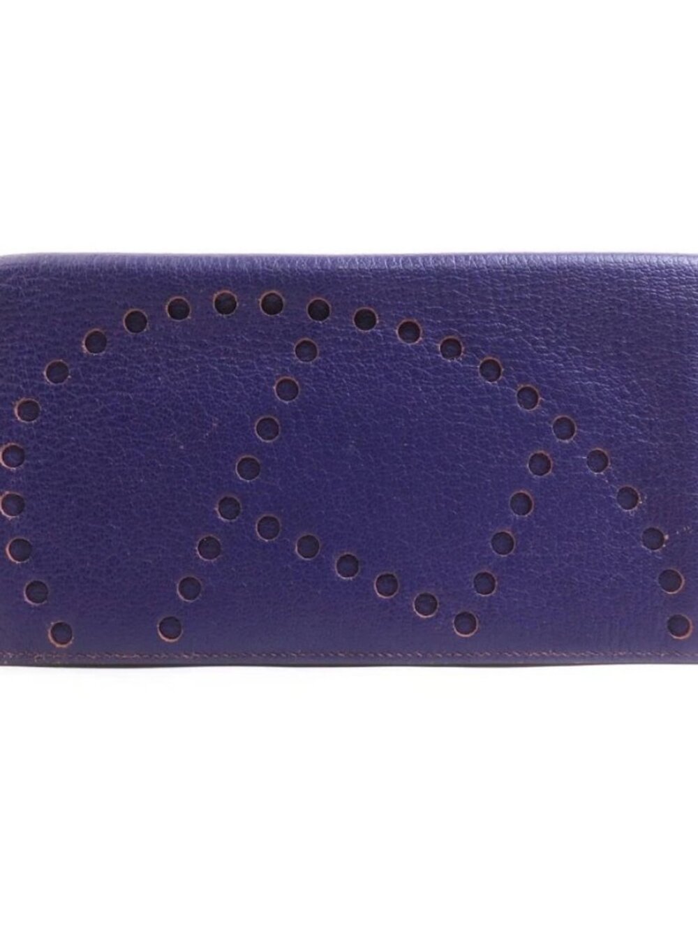 HERMES Bill Compartment Purple Leather -